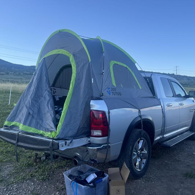 JOYTUTUS Pickup Truck Tent, Fits 5.5'-8.0' Beds, Waterproof PU2000mm Double Layer for 2 Person, Portable Truck Bed Tent, - Ideal for Camping Preferred