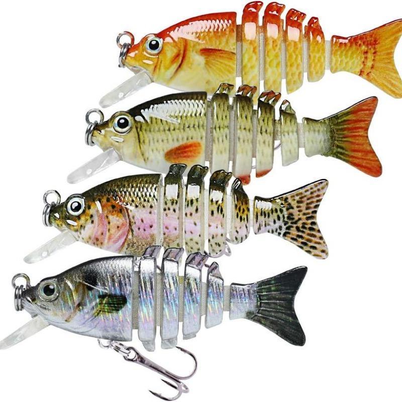 Artificial Fishing Lure, Slow Sinking Bass Fishing Lure, Lifelike Swimbait for Bass Trout Crappie, Fishing Gifts for Men, Must-have for Family Fishing Gear