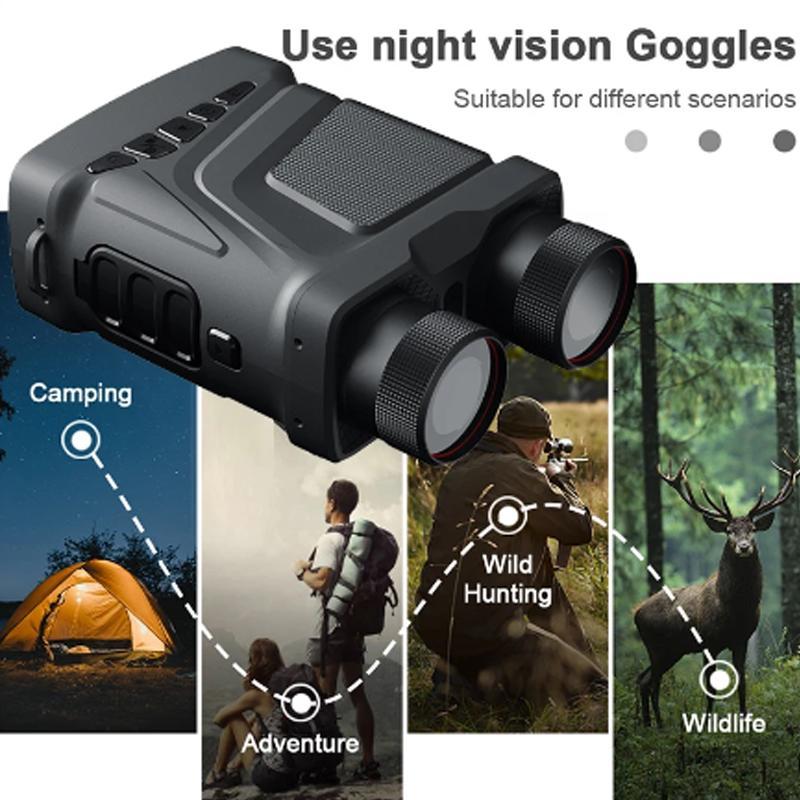 USB Digital Night Vision Binoculars, 3-inch LCD Screen Infrared Night Vision Goggles, HD Photos & 1080p Video (Battery not Included), Camping Gadgets 2024