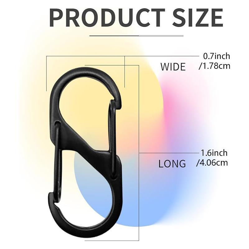 S-shaped Double-ended Buckle (8 Counts), Zinc Alloy Spring Buckle, Multifunctional Adjustable Buckle, Water Bottle Buckle for Climbing