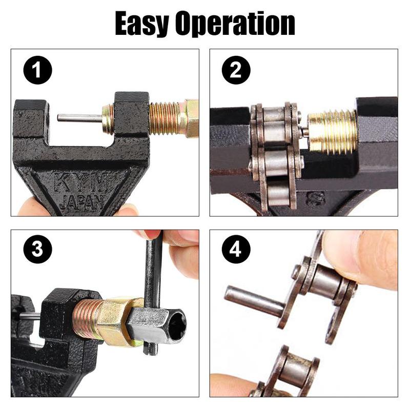 Chain Removal Tool, Universal Repair Tool for Motorcycle Bike ATV 420-530 Chain Breaker Cutter, Carbon Steel Spanner Link Splitter Pin Remover