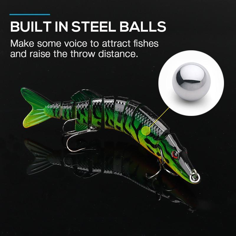 Artificial Fishing Lure, Multi Jointed Swimbaits, Lifelike Top Water Bass Lures Kit, Long-cast Topwater Fishing Lures, Fishing Accessories, Christmas Gift