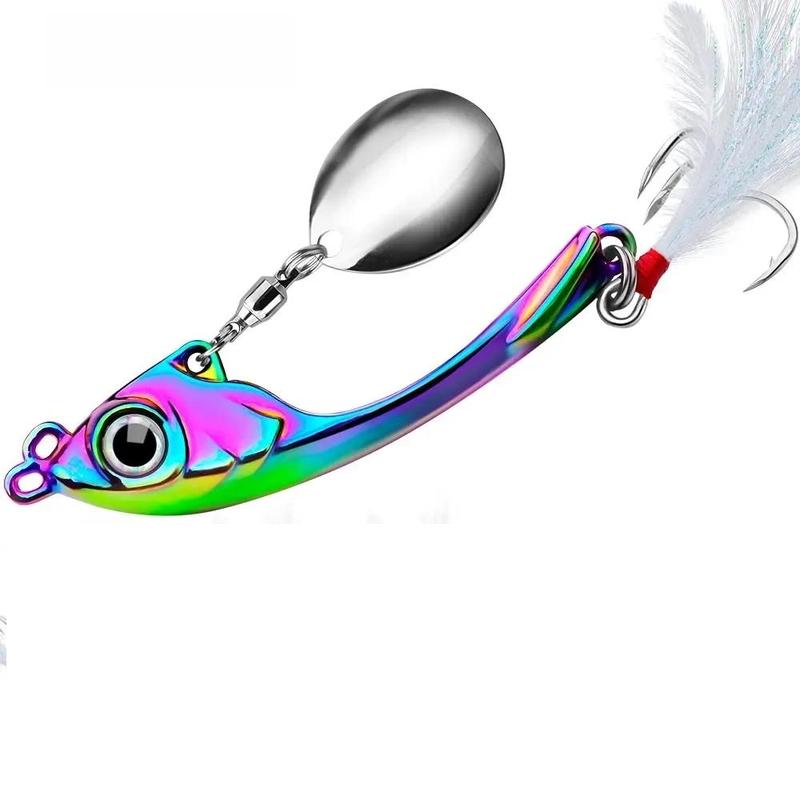 Colorful Fishing Lure, 1 Count Carbon Steel Spinner Bait With Hook, Professional Fishing Accessories For Fishing Enthusiasts, Flyfishing, Solocamping, picnicaesthetic