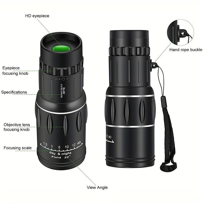 8x40mm Mini Telescope, 1 Portable High Definition Professional Telescope, Outdoor Telescope for Hunting & Camping &  Hiking & Bird Watching