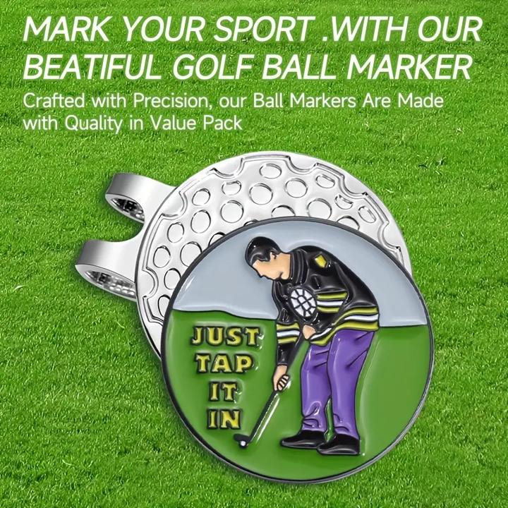 (Just Tap It In) Premium Golf Ball Marker with High-Quality Magnetic Hat Clip – Durable, Strong Hold, and Easy Access on the Course golf lover