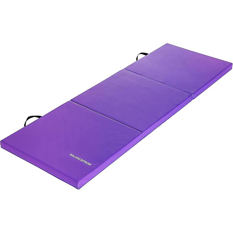 Folding Gymnastics Mat, Home Gym Floor Tumbling Equipment, 2' x 6' x 2