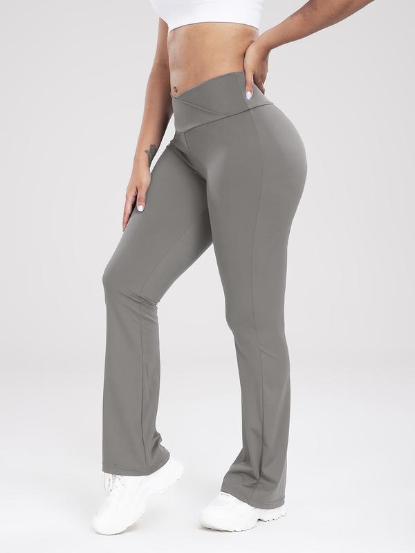 Womens' V Cross Waist Yoga Leggings with High Waisted Tummy Control Pants