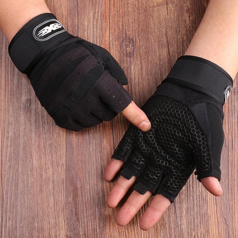 Half Finger Sports Gloves, 1 Pair Non-slip Breathable Easy Drying Fitness Gloves, Wrist Gloves for Outdoor Cycling Climbing Hiking, Gym Accessories, Sports Accessories