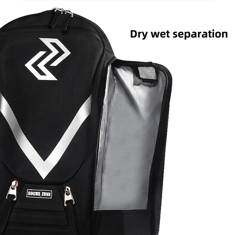 LEFIGHT Hoops Elite Pro Basketball backpack large sports bag, professional basketball backpack, wet and dry separation compartment with independent ball rack and shoe compartment, football drawstring backpack, wet and dry separation compartment