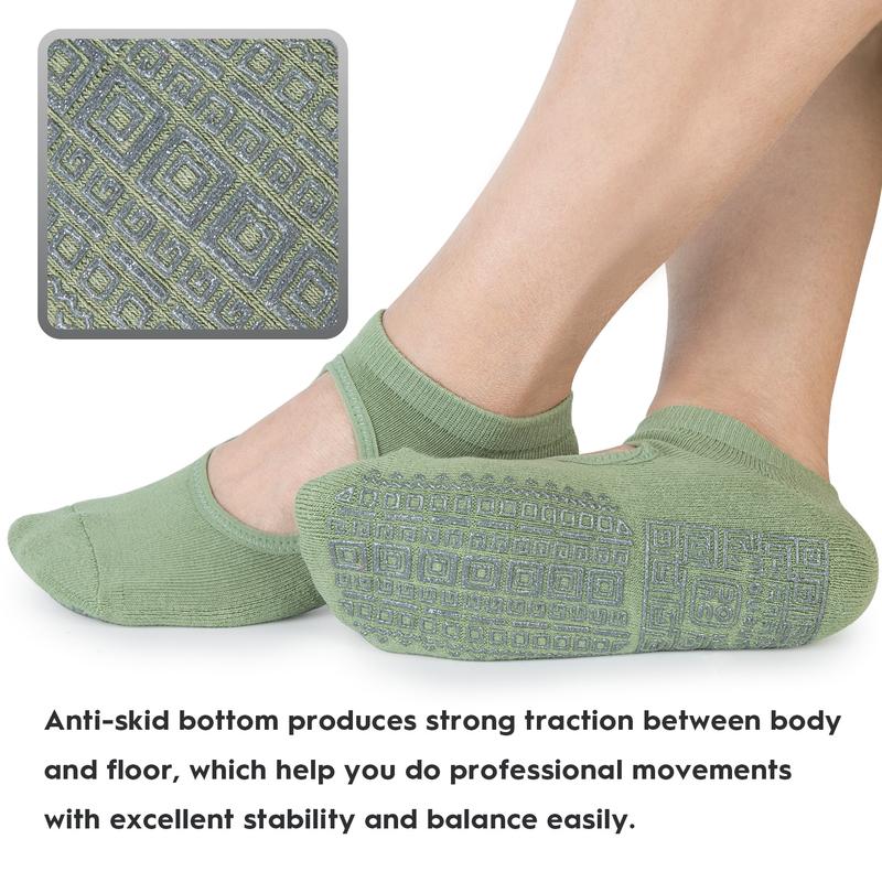 unenow Non Slip Grip Yoga Socks for Women with Cushion for Pilates, Barre, Home Breathable Comfortable