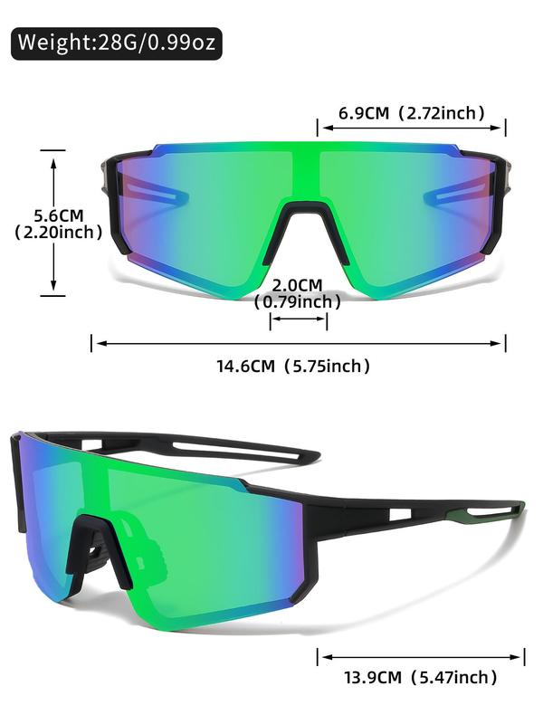 Unisex Sporty One-piece Flat Top Design Cycling Sunglasses, Trendy Casual Mirror Sunglasses for Outdoor Activities, Fashion Accessories for Outdoor Activities