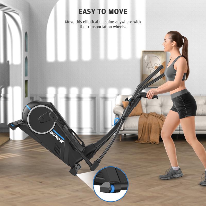 Premium Elliptical Machine, Cross Trainer for Home Use Electromagnetic Elliptical Training 24 Levels Resistance 13 Challenging Programs with Hyper-Quiet Electric Magnetic Driving System