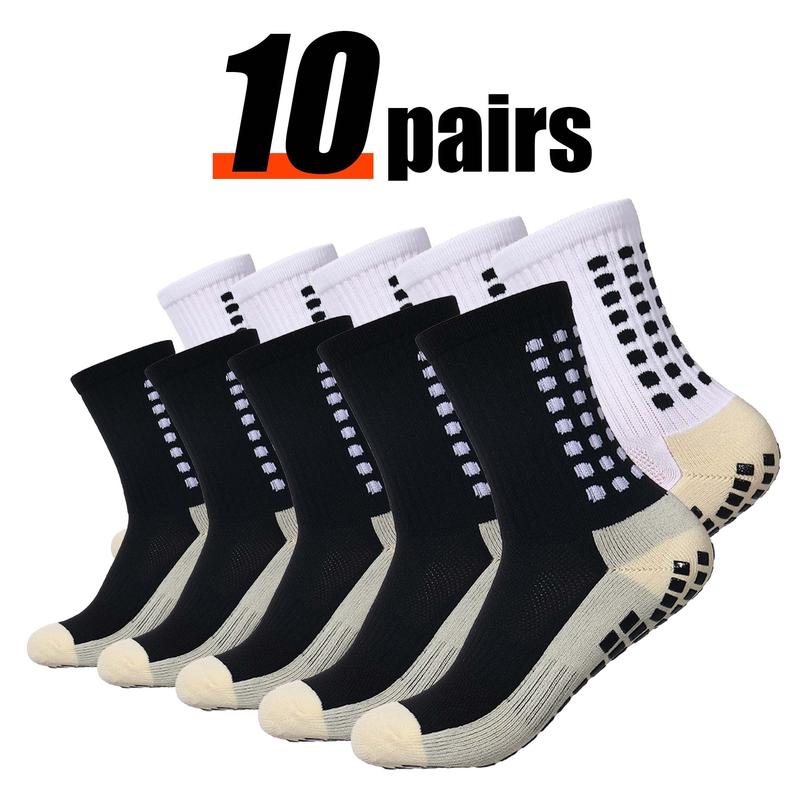 3 4 6 10 Pair Men's Soccer Socks with Anti Slip Non Slip Grip Pads for Football Basketball Sports Grip Socks