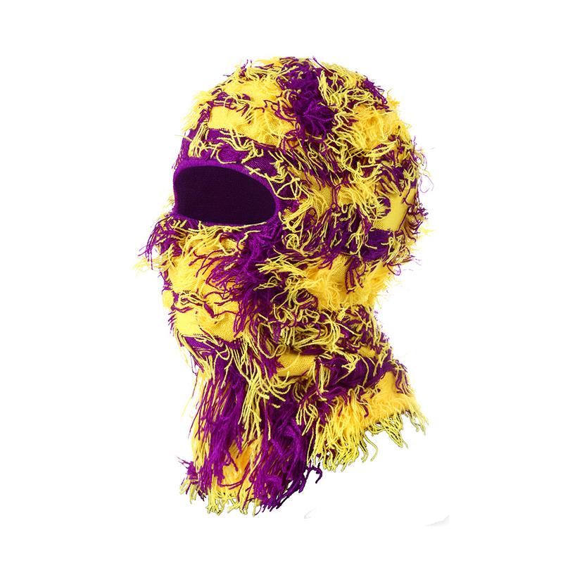 Balaclava Distressed Knitted Full Face Ski Mask Windproof Neck Warmer for Men Women One Size Fits All