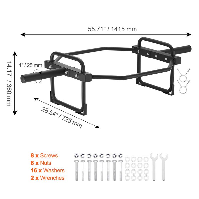 VEVOR Olympic Trap Bar, 500 LBS Olympic Hex Barbell Trap Bar, 55.7