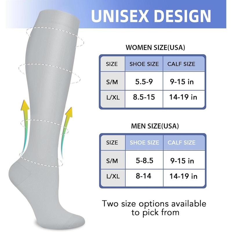 Compression Socks for Women & Men Circulation (4 Pairs) 15-20 mmHg is Best Support for Nurses Running Hiking Travel