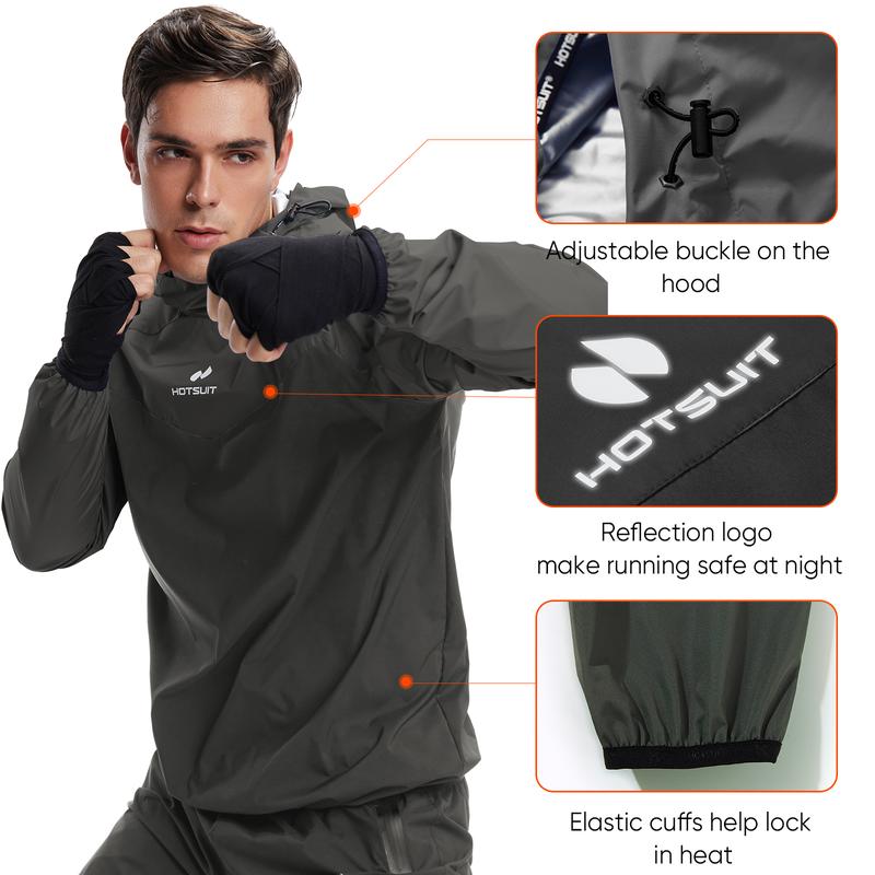 HOTSUIT Sauna Men's Sports Fitness Jacket Jump Rope Boxing Training Top