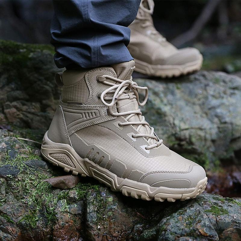 FREE SOLDIER Men's Waterproof Hiking Boots Lightweight Work Boots Military Tactical Boots Durable Combat Boots