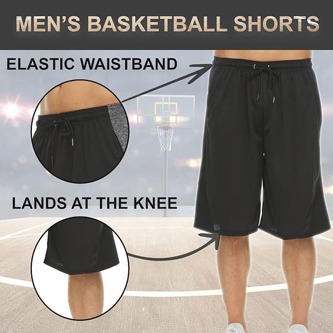 {4-Pack} Men's Active Athletic Assorted Moisture-Wicking Performance Shorts (S-4XL)