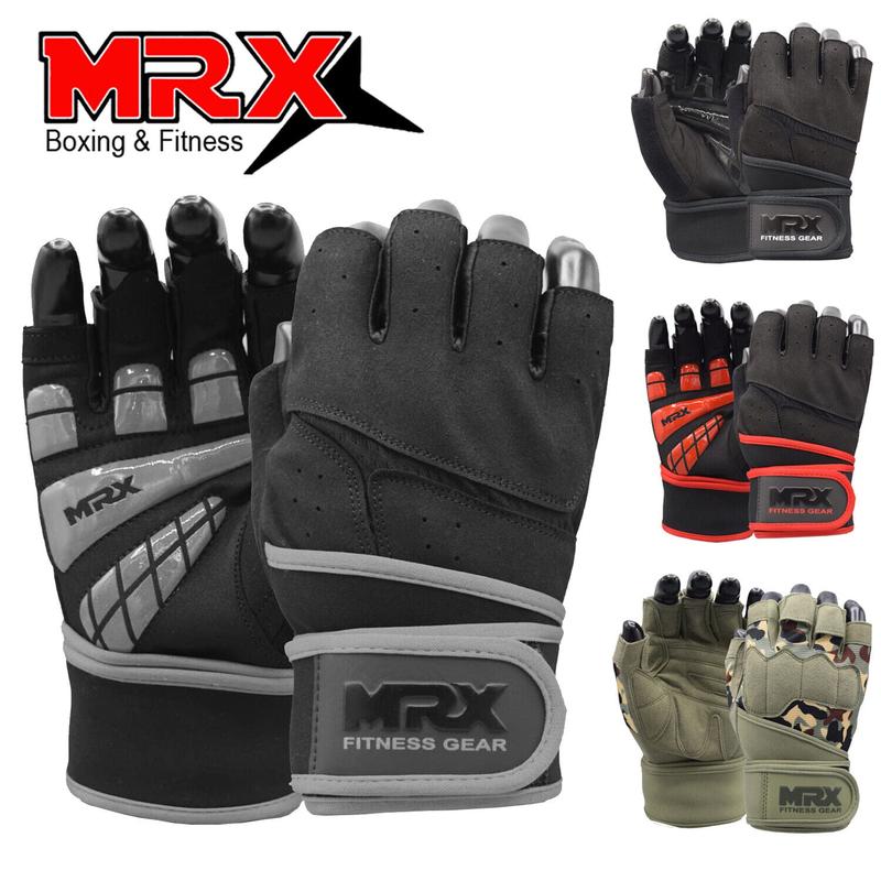 MRX Weightlifting Gloves for Men Workout Wrist Support Lifting Gym Gloves | Workout Gym Accessories for Fingerless Gym Exercise for Powerlifting