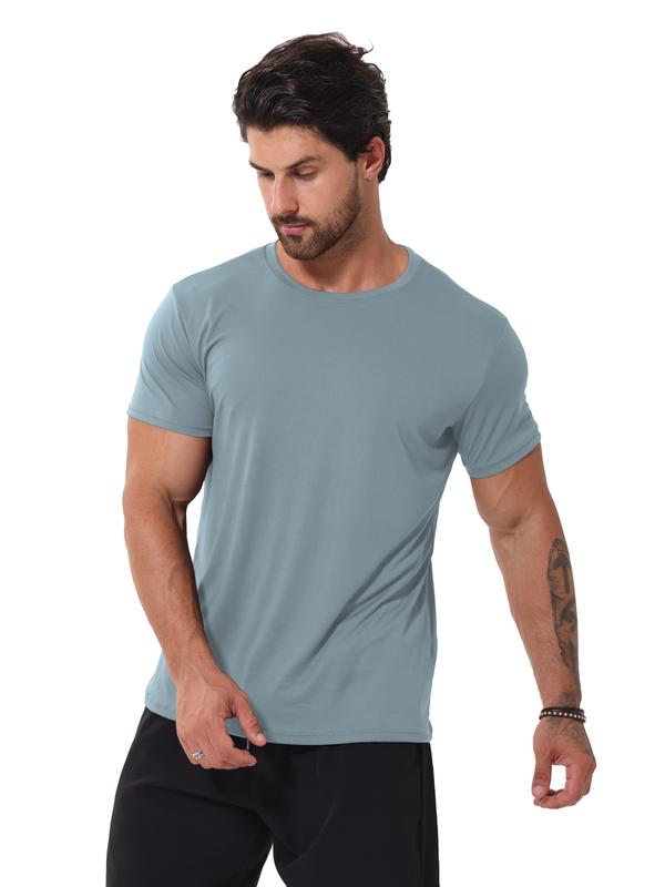 TELALEO 6 Pack Workout Shirts for Men Short Sleeve Athletic Active Tops Quick Dry Crew Neck T Shirt for Running Men's Quick-Dry Sports Tee Men's Round breathable t-shirt