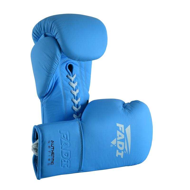 Fadi Sports Authentic Series Lace up Boxing Gloves - In Sky Blue Matte Genuine Leather 12 oz