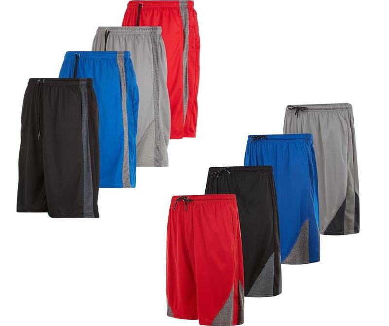 {4-Pack} Men's Active Athletic Assorted Moisture-Wicking Performance Shorts (S-4XL)