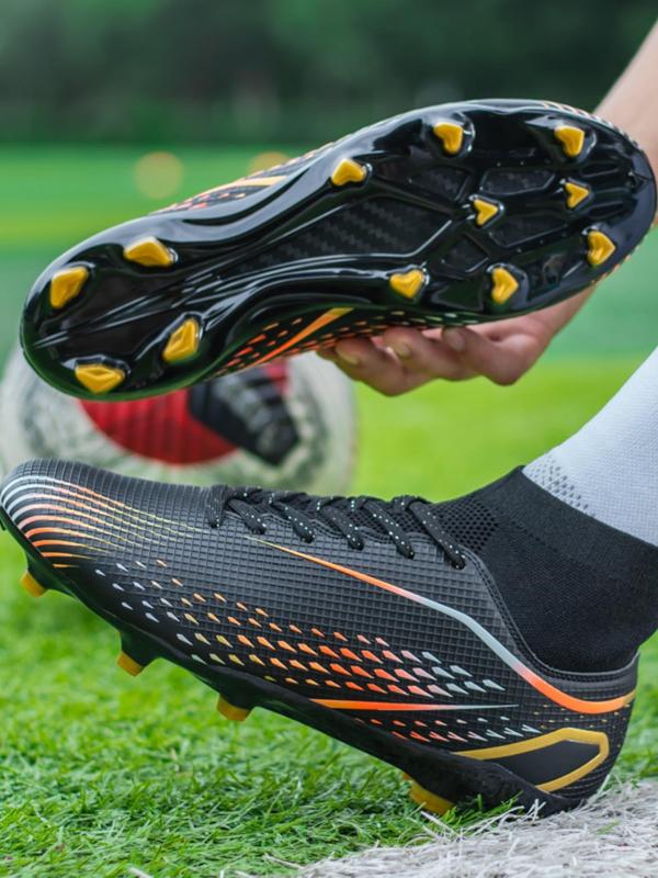 Unisex's Lace Up Football Shoes, Breathable Comfortable High Top Football Cleats, Non-slip Football Shoes for Men & Women