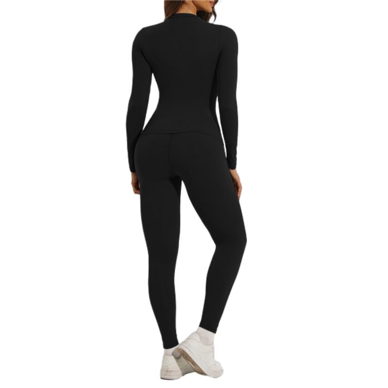 Women's 2 Piece Track Suits Outfits Workout Long Sleeve Top Jogger Legging Pants Sets