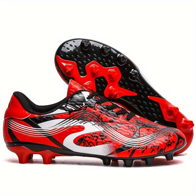 Kids' Unisex Low-Top Football Boots - Breathable, Non-Slip, Lace-Up, Professional-Grade FG Soccer Cleats for Outdoor Games - Durable, Comfortable, and Supportive Design for Young Players