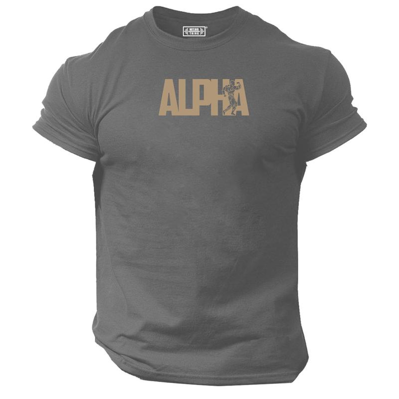 Alpha T Shirt Clothing Bodybuilding Training Workout Exercise Muscles Top