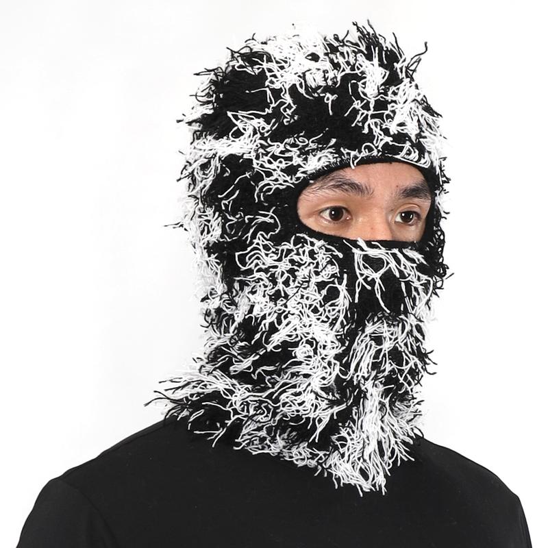 Balaclava Distressed Knitted Full Face Ski Mask Windproof Neck Warmer for Men Women One Size Fits All