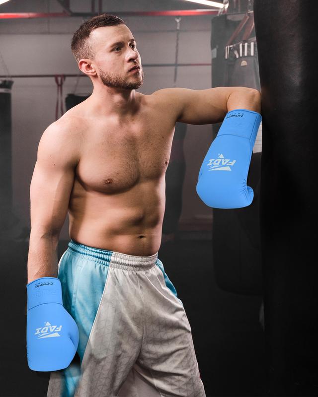 Fadi Sports Authentic Series Lace up Boxing Gloves - In Sky Blue Matte Genuine Leather 12 oz