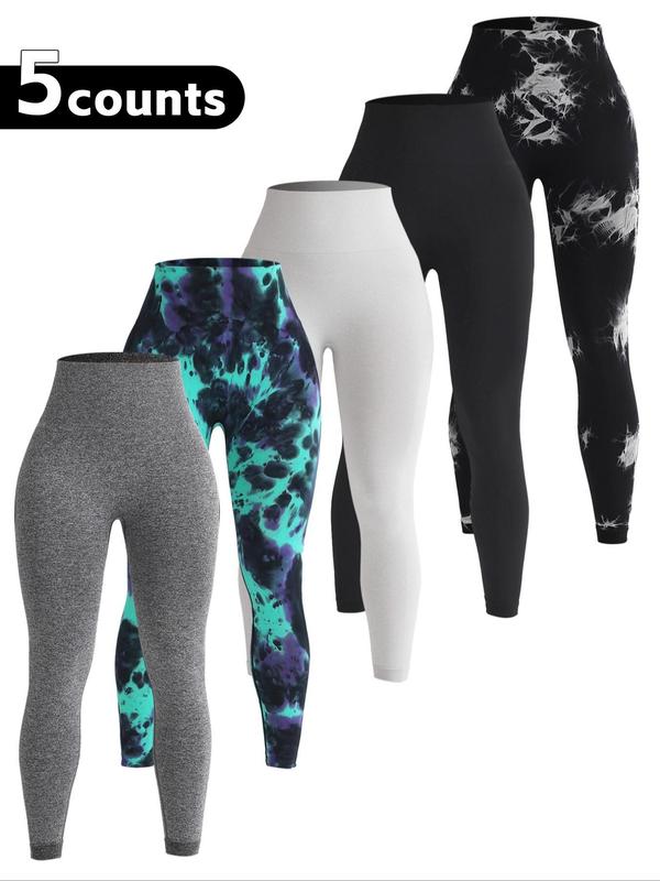 Women's Plain   Tie Dye Print High Waist Sports Leggings, Casual Comfy Breathable Quick Drying Skinny Pants for Yoga Gym Workout Running, Ladies Sportswear for All Seasons