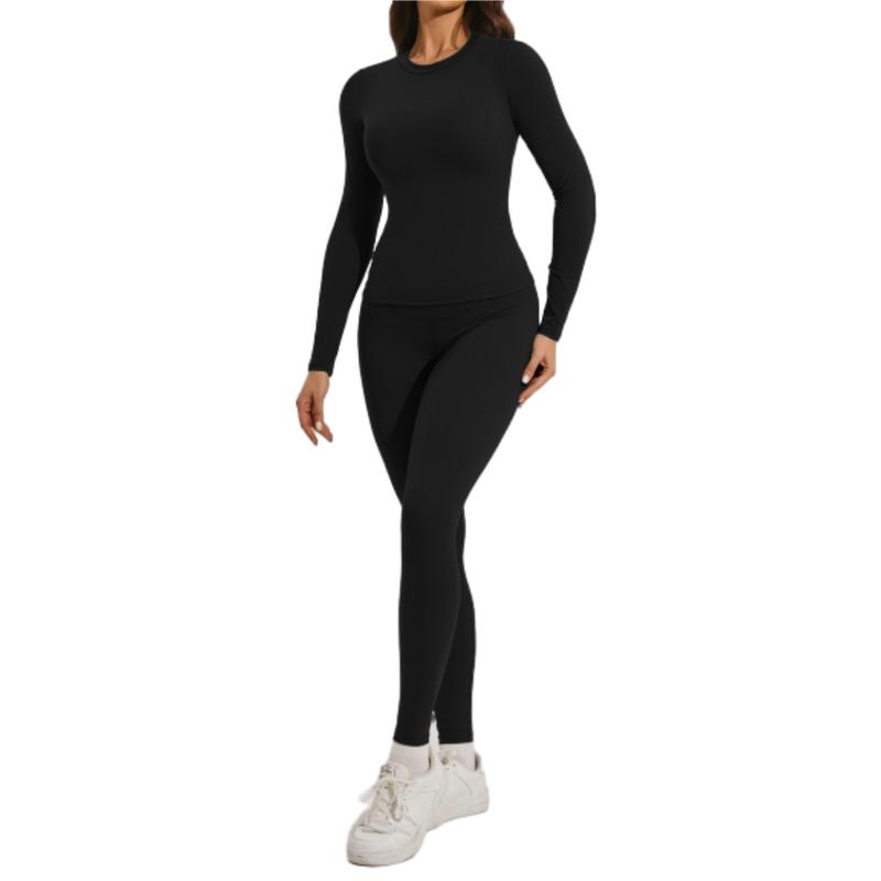 Women's 2 Piece Track Suits Outfits Workout Long Sleeve Top Jogger Legging Pants Sets