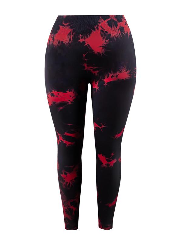  Tie Dye Print Ruched High Waist Sports Leggings, High Stretch Quick Drying Breathable Skinny Tummy Control Pants for Yoga, Ladies Sportswear for Indoor Outdoor Wear, Back To School Leggings