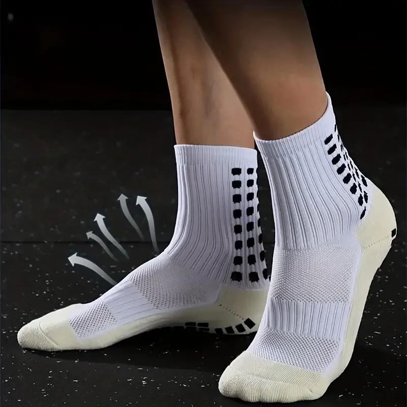 3 6 10 Pairs Soccer Socks, Breathable Cushioned With Non-Slip Silicone Grips,  For Outdoor Sports, Football Matches, Fitness Workouts