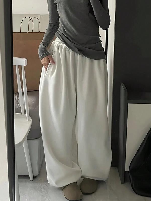 Wide Leg Sweatpants High Waisted Jogger Pants with Pockets