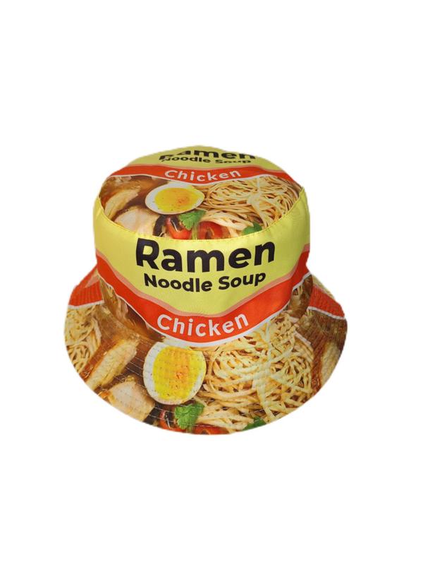 Ramen Noodle Soup Printed Bucket Hat, Casual Outdoor Street Hip Hop Sunscreen Fishing Hat, Fashion Accessories for Both Men & Women