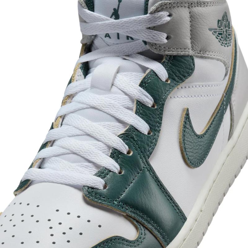 Nike Air Jordan 1 Mid Oxidized Green White Grey Sneakers FQ7720-103 Mens Fashion Sneakers New