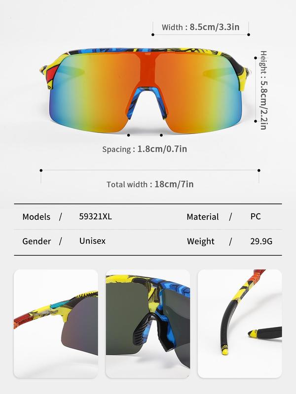 Unisex Anti-UV Windproof Sunglasses, Sporty Outdoor Sunglasses for Running Cycling Skiing, Summer Sports Eyewear for Men & Women