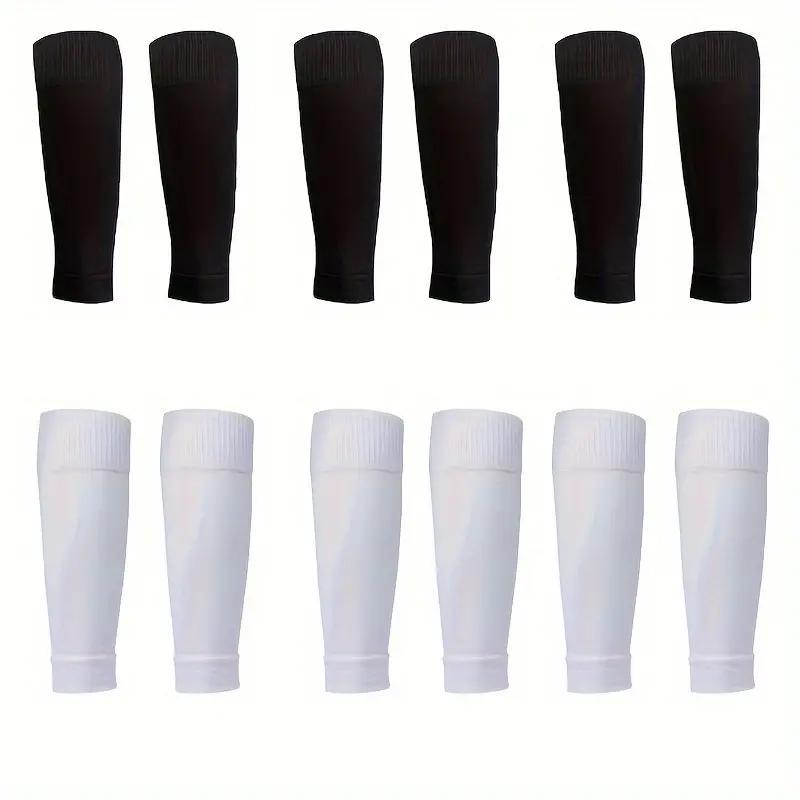 6 Pairs Black Football Socks Set Adult Leg Sleeve Sports Socks Set Sweat-Absorbent Calf Socks Unisex Sports Socks Set