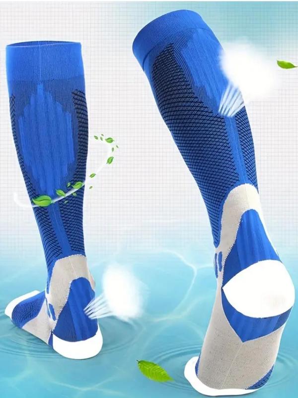 Men's Athletic Socks, Breathable Compression Socks for Running Cycling Football, Anti-fatigue Comfy Socks for Men