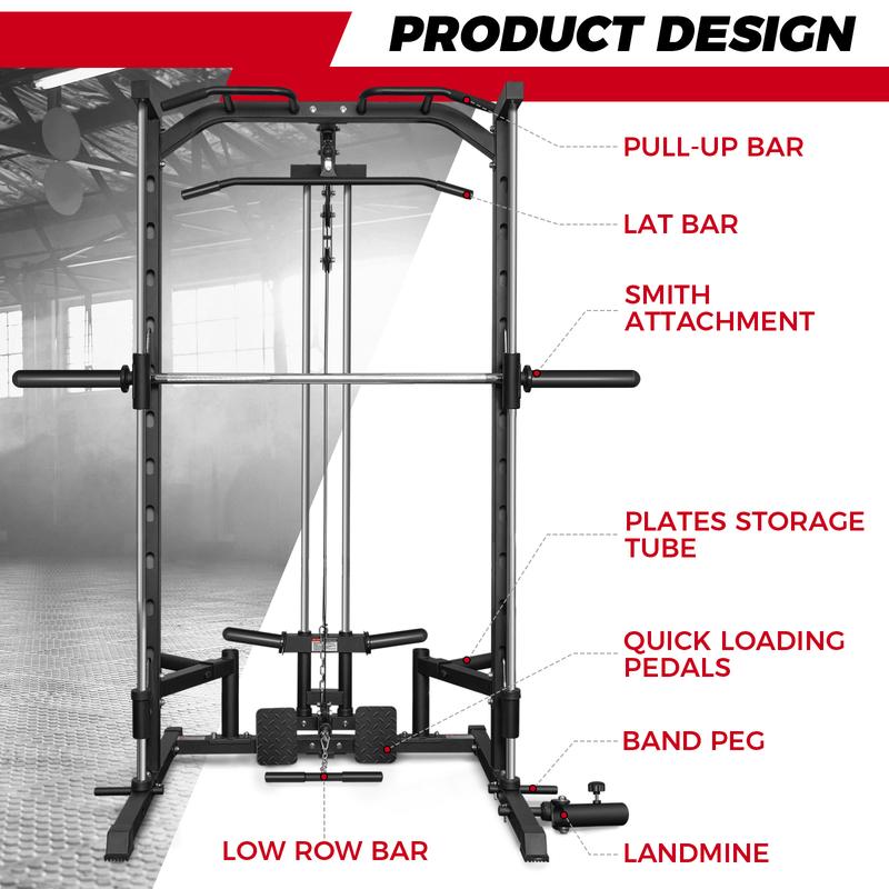 RitFit PSR05 Multifunctional Smith Machine with 13 Accessories Included smith  machine squat machine power rack