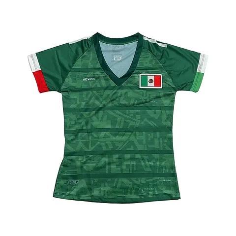 Women's Mexico Blouse with Sublimation Fabric, Short Sleeve, Compression Wear