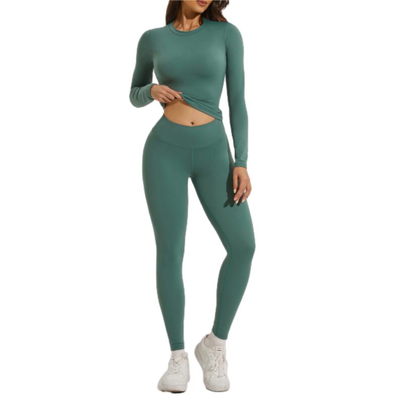 Women's 2 Piece Track Suits Outfits Workout Long Sleeve Top Jogger Legging Pants Sets