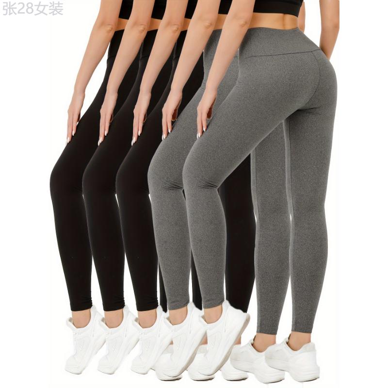 5 Pack Super Soft Leggings for Women, High Waisted Tummy Control No See Through Workout Yoga Running Pants Leggings