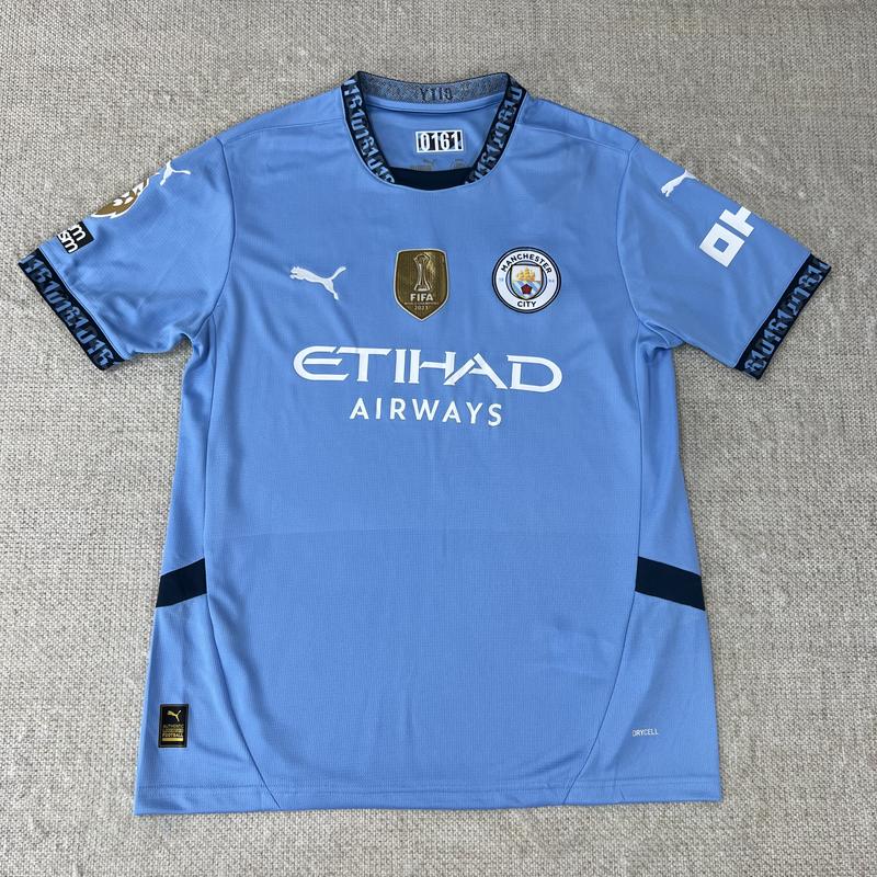 PUMA 2425 Manchester City Home Blue Short Sleeve Retro Top Haaland No.9 Soccer Jersey Quick Dry Premier League