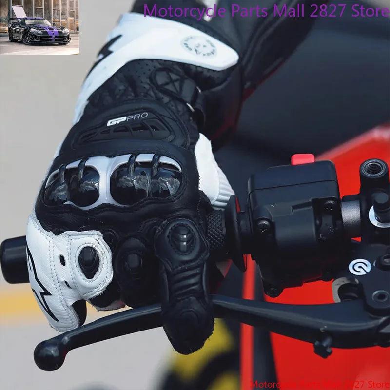 Leather Motorcycle Racing Gloves for Off-Load Protection