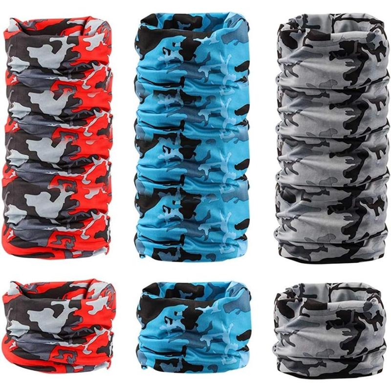 6 Pieces UV Protection Face Mask, Cooling Neck Gaiter, Moveable Face Mask, Men Women Ski Mask, Outdoor Sun Protection Balaclava, Soft Windproof Scarf, Breathable Face Cover, for Hiking, Cycling, Running, Fishing, Climbing, Skiing